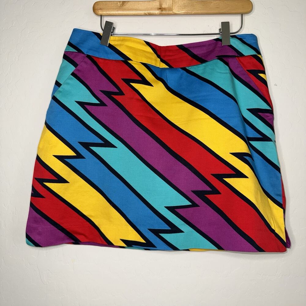 Loudmouth Skort Women's Captain Thunderbolt Print Golf Colorful Summer Size 8